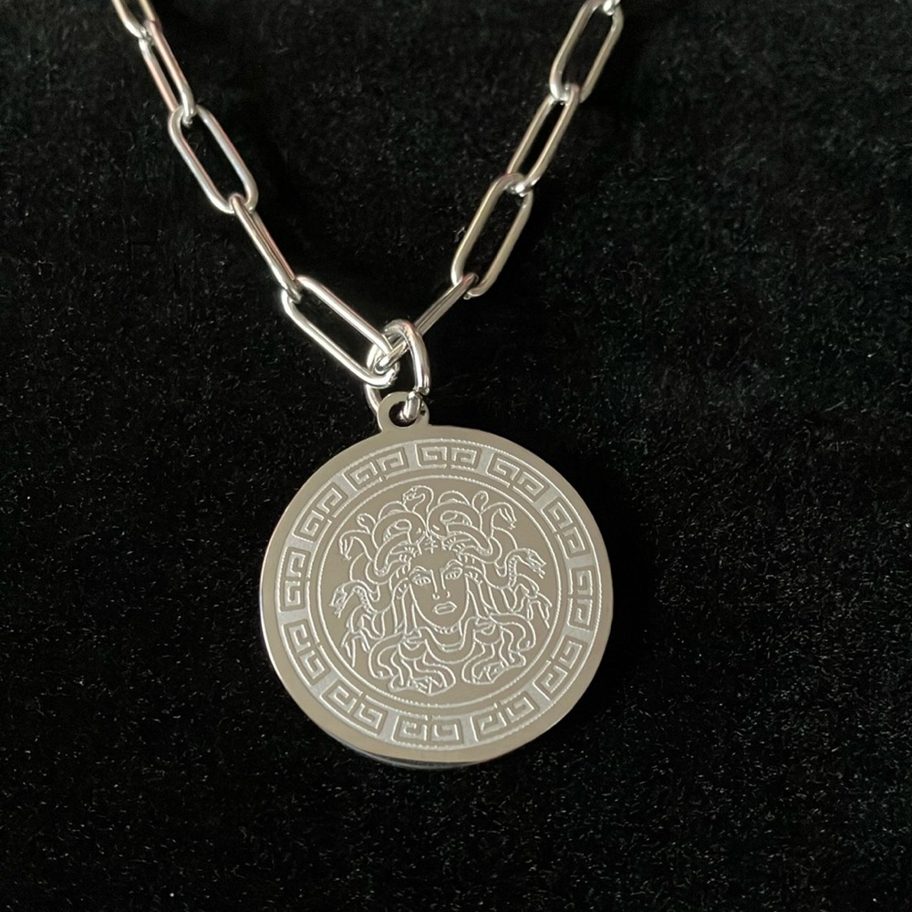 Medusa Greek Key Necklace
